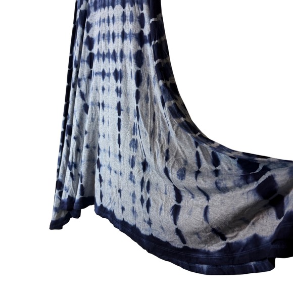 Cynthia Rowley Womens S Blue Tie Dye Tube Top Dress Foldover Skirt Bohemian Y2K - Picture 3 of 6